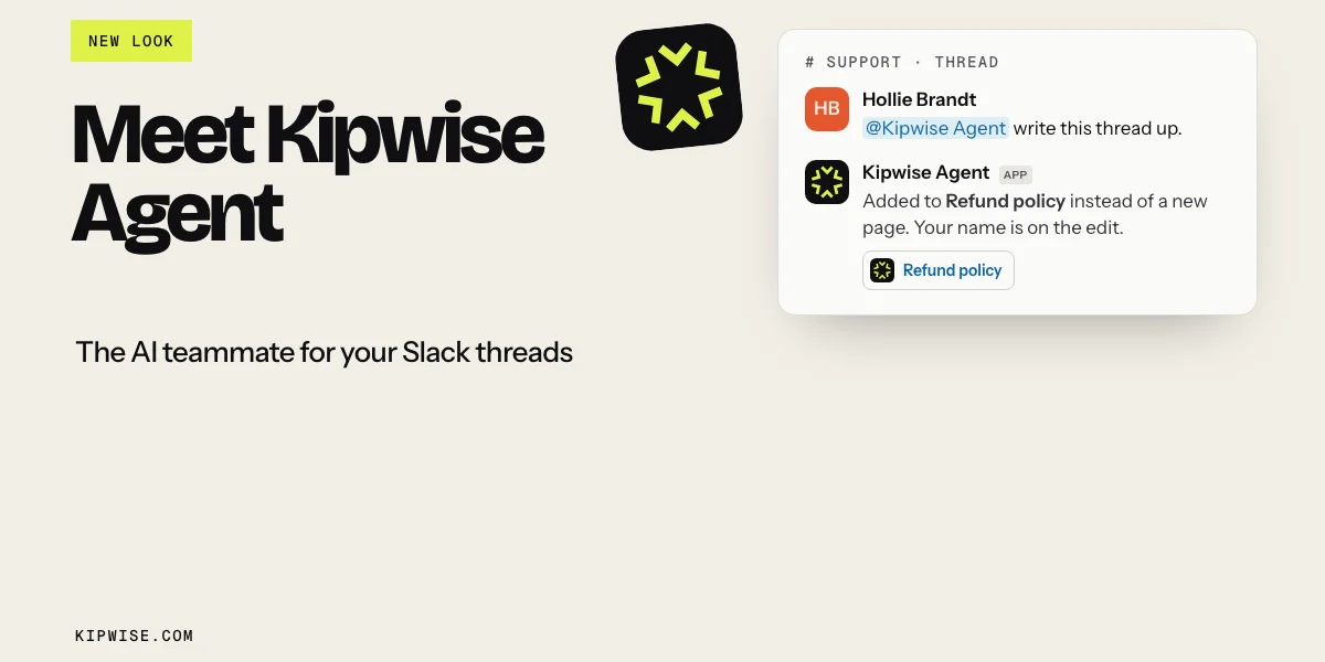 Kipwise Agent home page: the AI teammate for your Slack threads